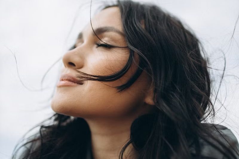 A woman in soft morning light